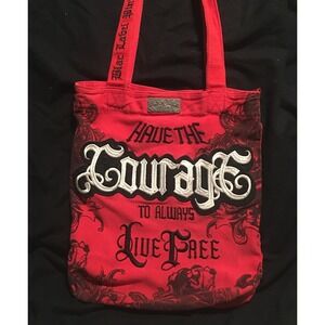 Vtg‎ Rare Blac Label 1968 Have The Courage To Always Live Free Embroidered Bag